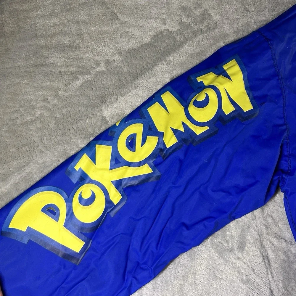 Vintage Pokemon Kids Raincoat‎ Sz 5 Rain Blue Jacket 1990's Retro Gamer READ